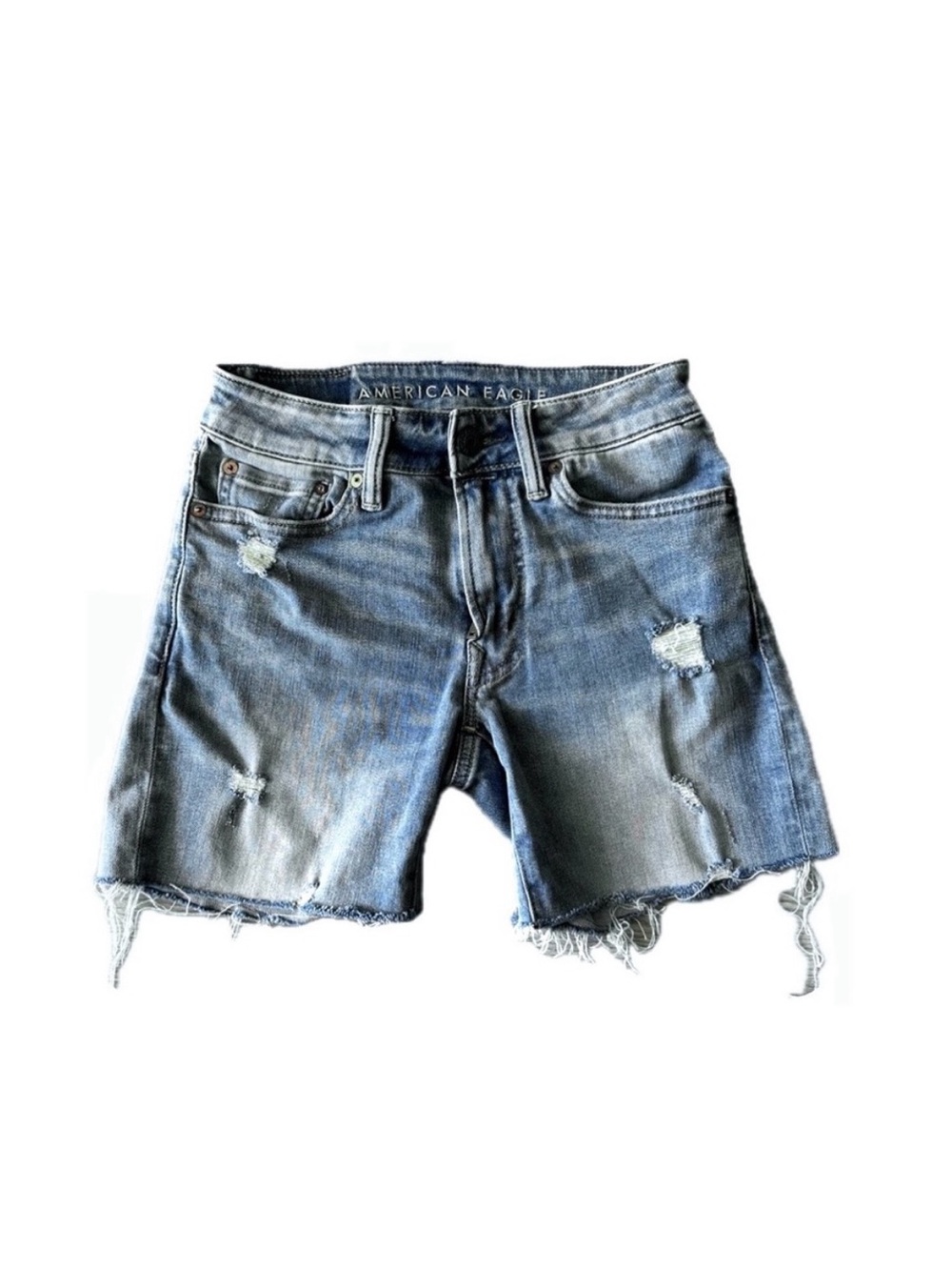American Eagle Ne(x)t Level Airflex Raw Hem Distressed Cutoff Denim Jean Shorts